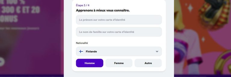 Casumo Casino création compte