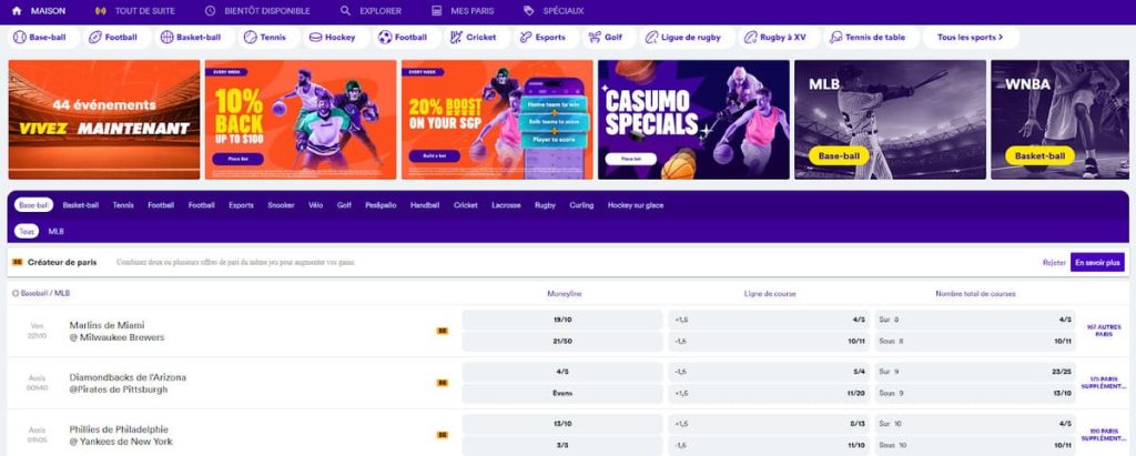 Casumo Casino paris sportifs